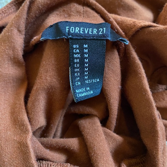 Forever 21 Rust Sleeveless Turtleneck Bodysuit M - Picture 7 of 9
